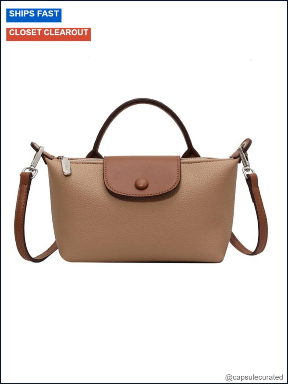 Quilted PU Leather Crossbody Bag with Metal Buckle for Women